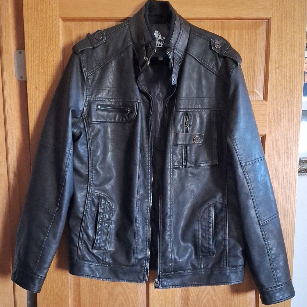 Men's Black Faux Leather Jacket